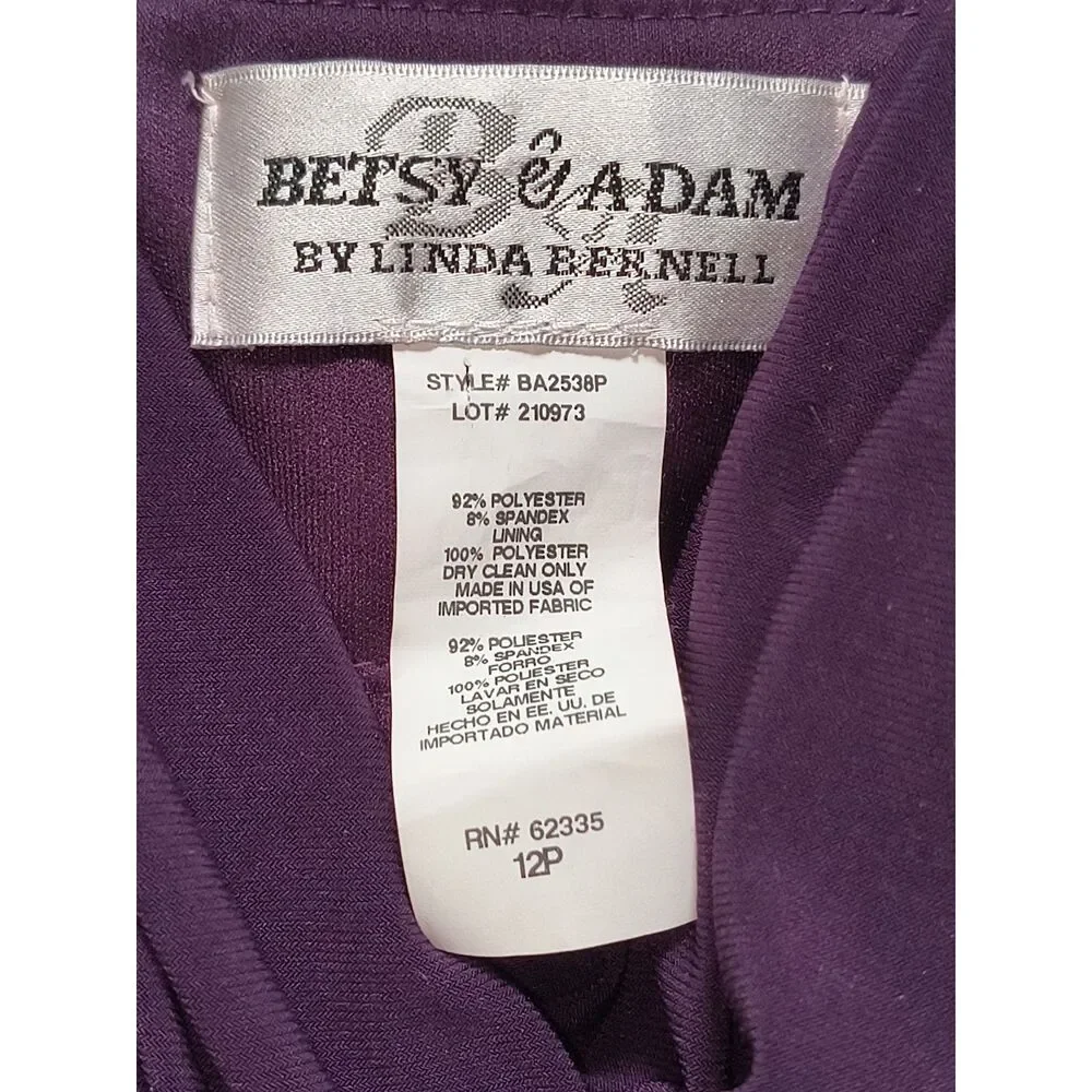 Betsy & Adam NWOT Purple Ruffled Cocktail Dress - Size 12P - Wedding Guest - Picture 5 of 7